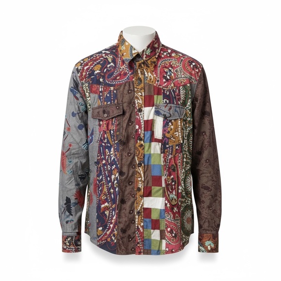 Desigual Other - Desigual Men’s Ptork Button-Up Shirt M Boho Floral Multicolor